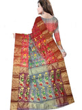 Pradip Fabrics Ethnic Women's Tant Silk Sky Blue and Blue colour Saree.