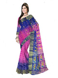 Pradip Fabrics Ethnic Women's Tant Silk Sky Blue and Blue colour Saree.