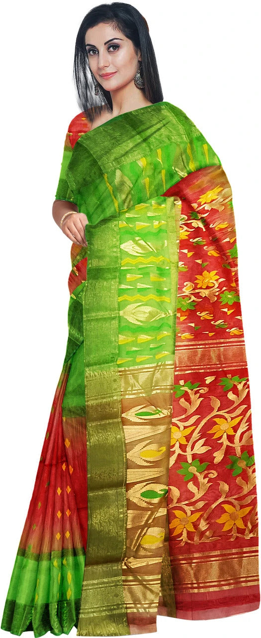 Pradip Fabrics Woven Tant Silk Blend Saree 