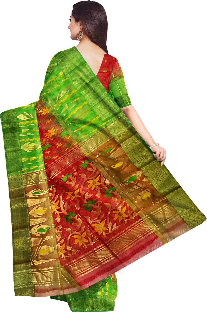 Pradip Fabrics Woven Tant Silk Blend Saree 