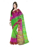Pradip Fabrics Ethnic Women's Tant Silk Sky Blue and Blue colour Saree.