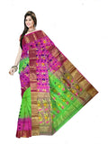 Pradip Fabrics Ethnic Women's Tant Silk Sky Blue and Blue colour Saree.