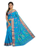 Pradip Fabrics Woven Tant Pure Cotton Saree (Orange)