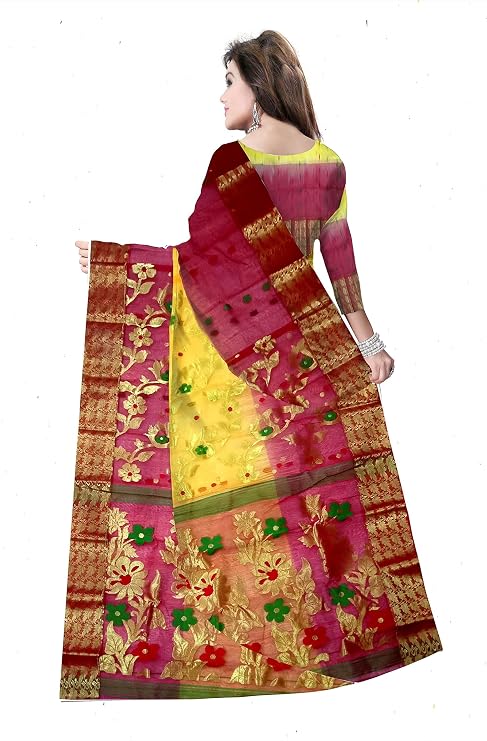 Pradip Fabrics Woven Tant Silk Blend Saree
