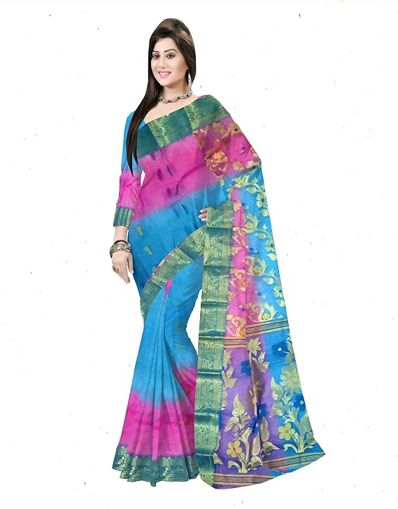 Pradip Fabrics Woven Tant Silk Blend Saree