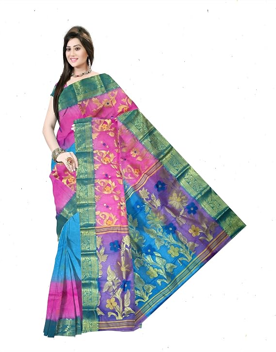 Pradip Fabrics Woven Tant Silk Blend Saree