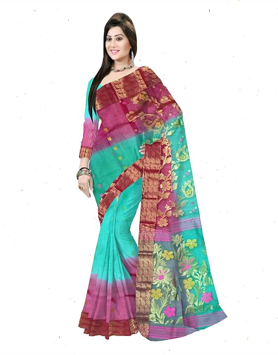 Pradip Fabrics Woven Tant Silk Blend Saree