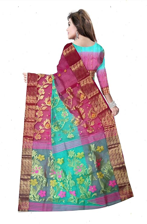 Pradip Fabrics Woven Tant Silk Blend Saree