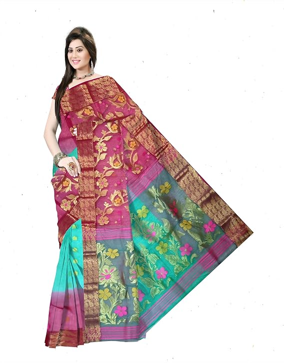 Pradip Fabrics Woven Tant Silk Blend Saree
