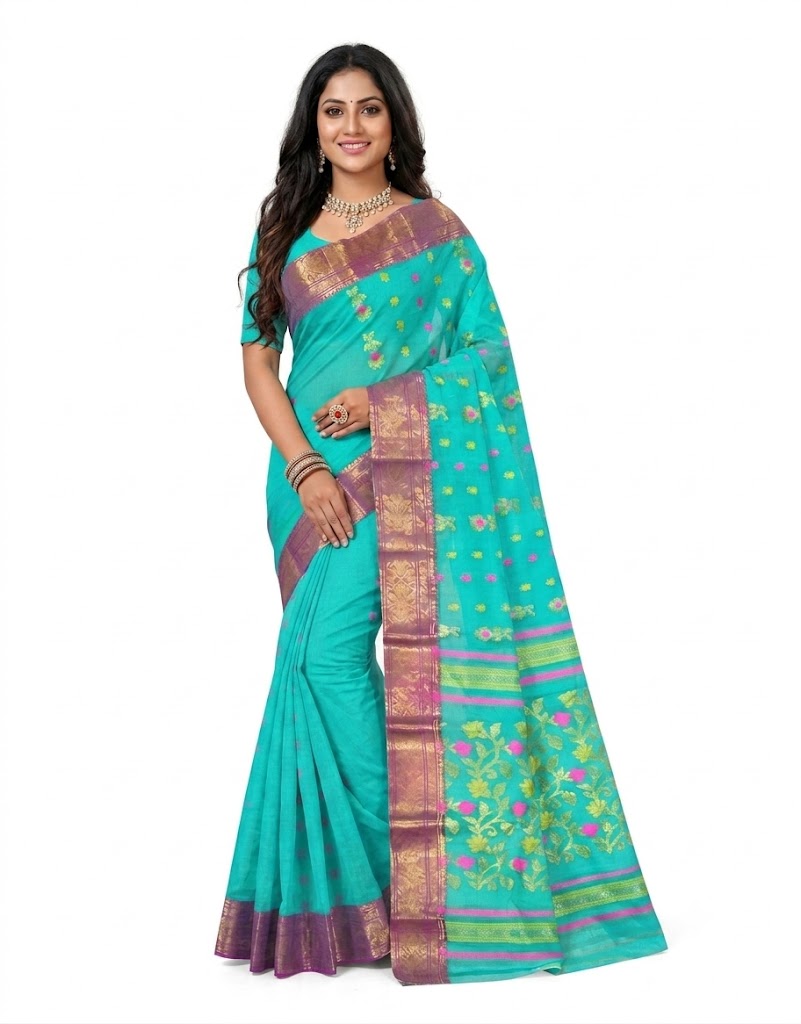 Pradip Fabrics Woven Tant Pure Cotton Saree 