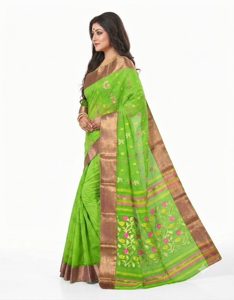 Pradip Fabrics Woven Tant Pure Cotton Saree 