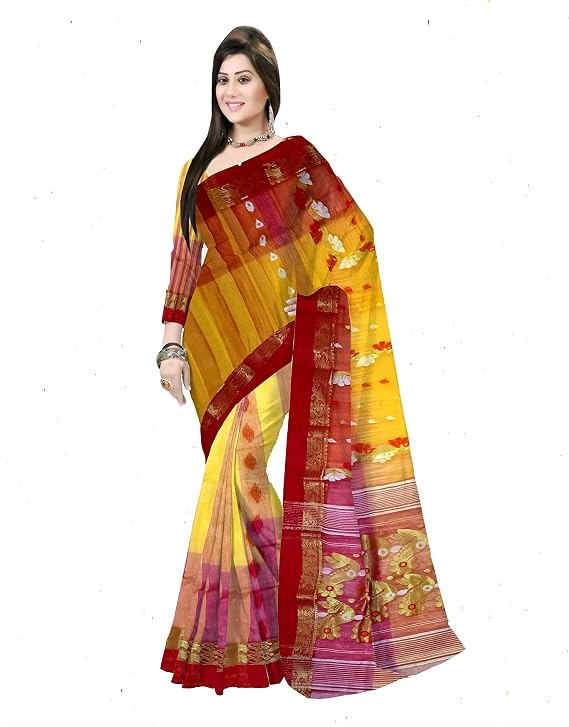 Pradip Fabrics Woven Tant Silk Blend Saree