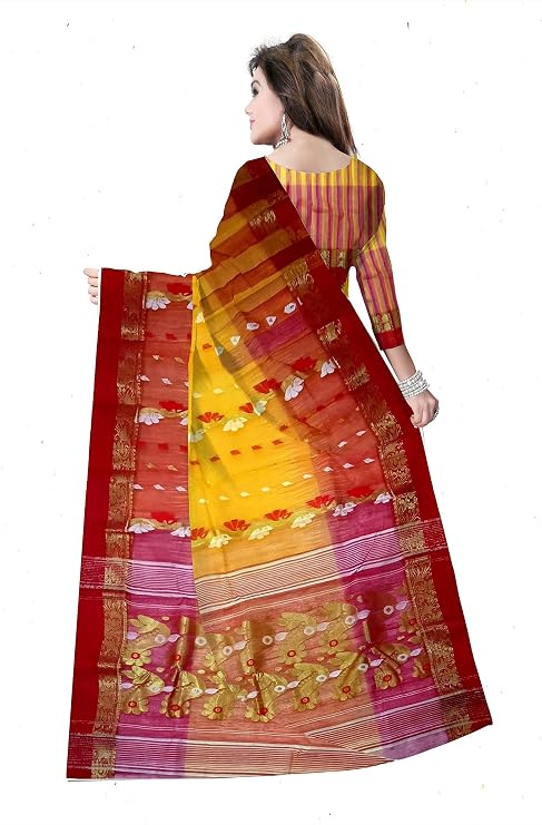 Pradip Fabrics Woven Tant Silk Blend Saree