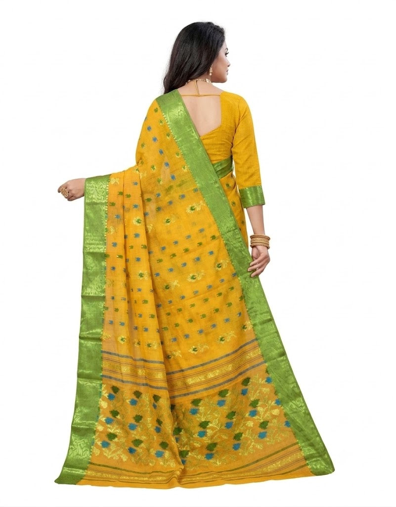 Pradip Fabrics Woven Tant Pure Cotton Saree 