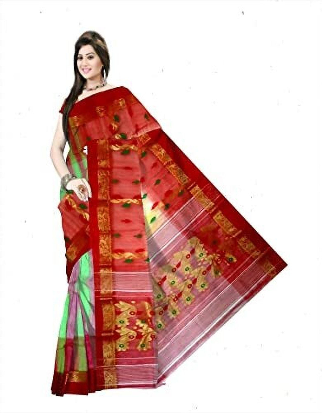 Pradip Fabrics Woven Tant Silk Blend Saree