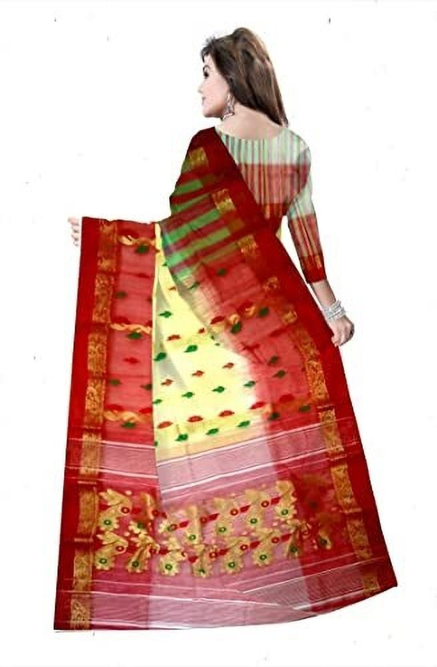 Pradip Fabrics Woven Tant Silk Blend Saree