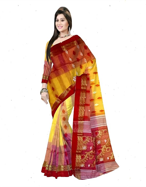 Pradip Fabrics Woven Tant Silk Blend Saree