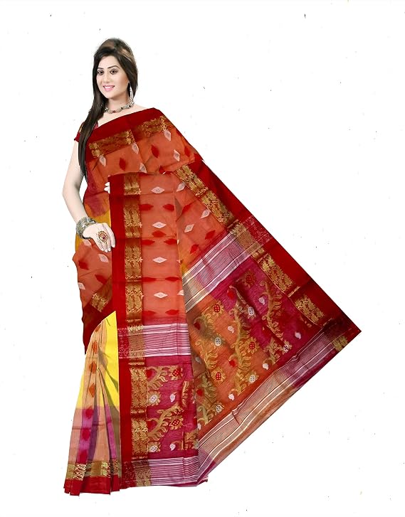 Pradip Fabrics Woven Tant Silk Blend Saree
