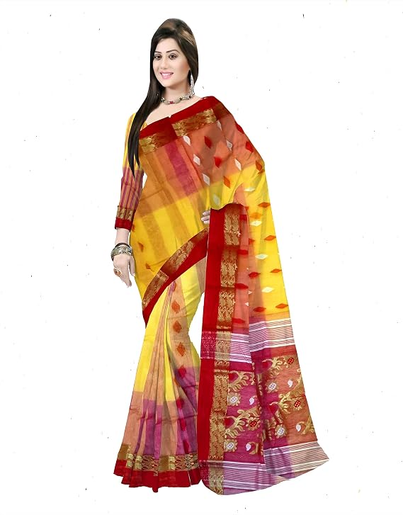 Pradip Fabrics Woven Tant Silk Blend Saree