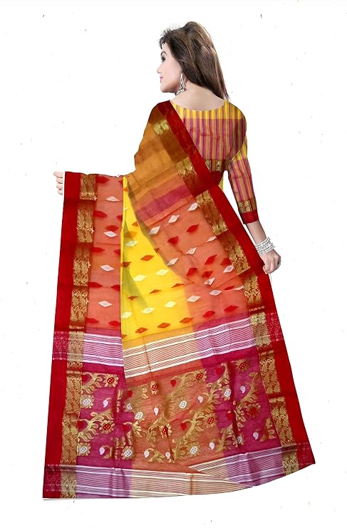 Pradip Fabrics Woven Tant Silk Blend Saree