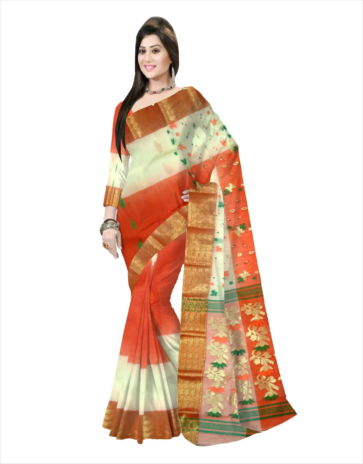 Pradip Fabrics Woven Tant Silk Blend Saree