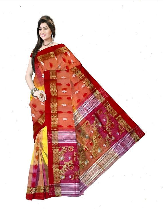 Pradip Fabrics Woven Tant Silk Blend Saree