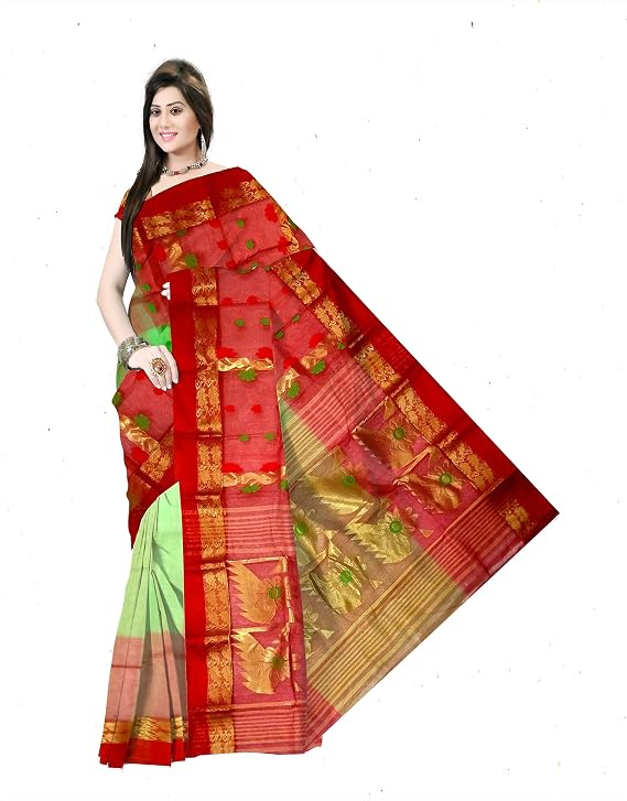 Pradip Fabrics Woven Tant Silk Blend Saree