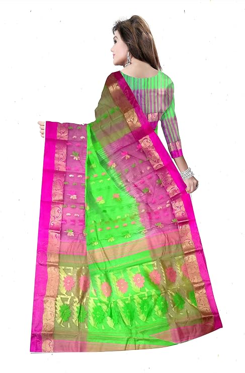 Pradip Fabrics Woven Tant Silk Blend Saree