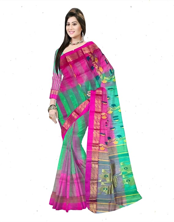 Pradip Fabrics Woven Tant Silk Blend Saree