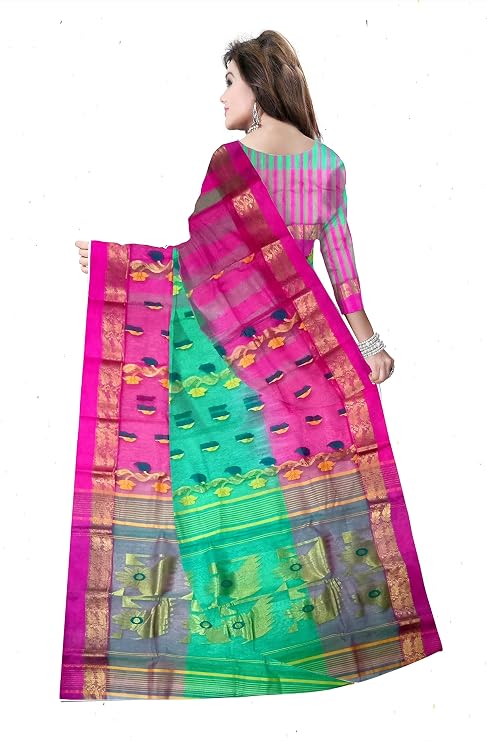 Pradip Fabrics Woven Tant Silk Blend Saree