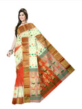 Pradip Fabrics Woven Tant Silk Blend Saree