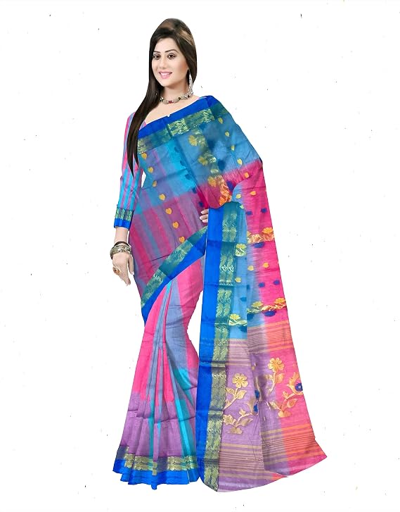 Pradip Fabrics Woven Tant Silk Blend Saree