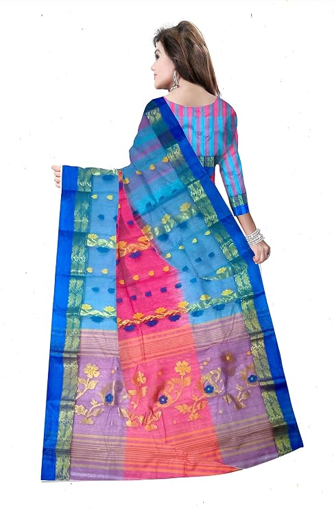Pradip Fabrics Woven Tant Silk Blend Saree