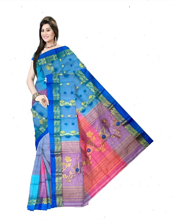 Pradip Fabrics Woven Tant Silk Blend Saree
