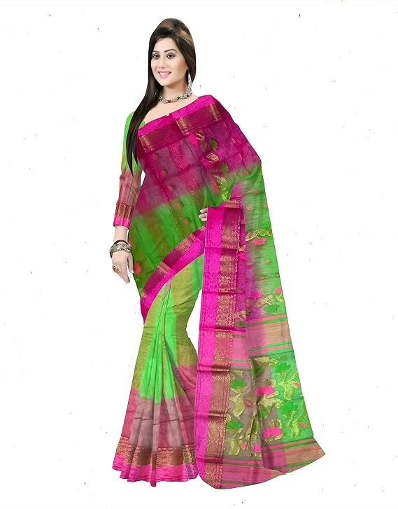 Pradip Fabrics Woven Tant Silk Blend Saree