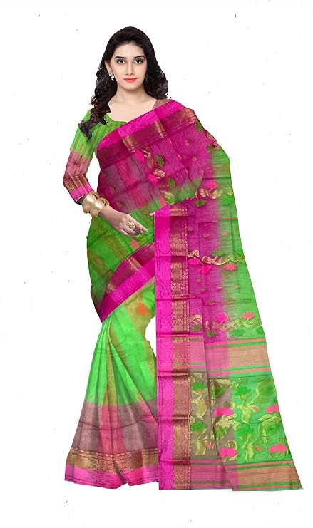Pradip Fabrics Woven Tant Silk Blend Saree