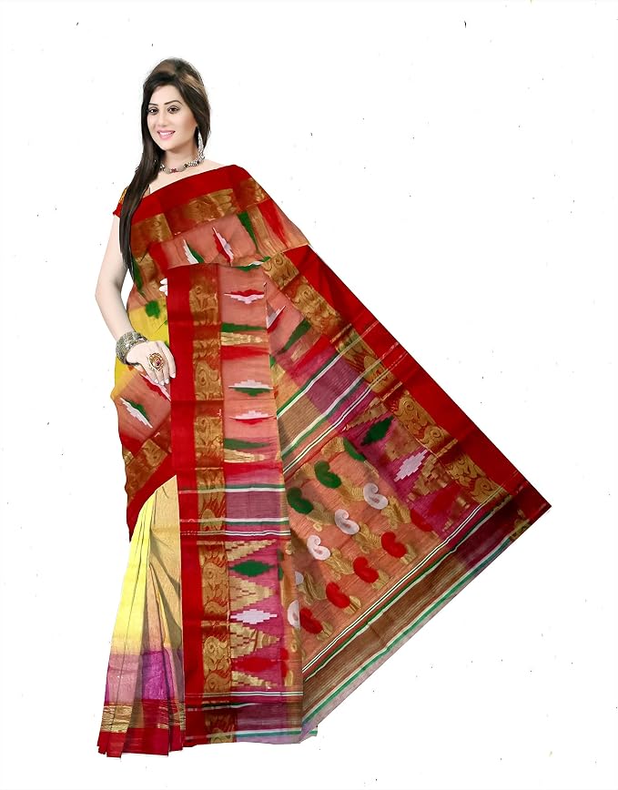 Pradip Fabrics Woven Tant Silk Blend Saree