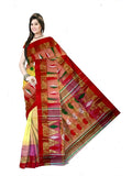 Pradip Fabrics Woven Tant Silk Blend Saree