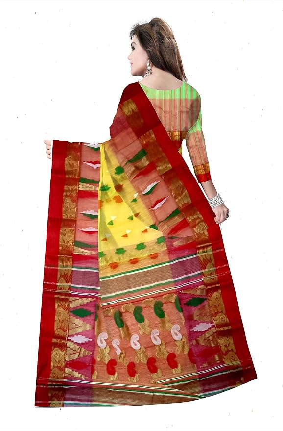 Pradip Fabrics Woven Tant Silk Blend Saree