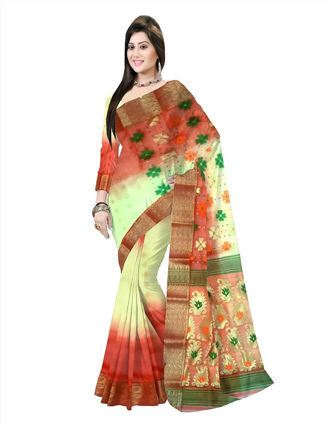 Pradip Fabrics Woven Tant Silk Blend Saree