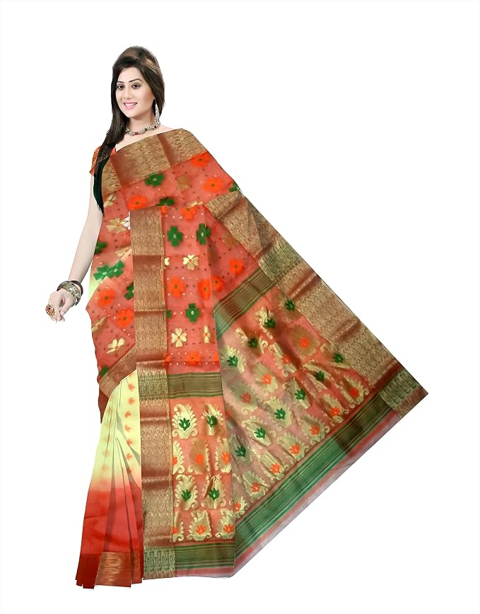 Pradip Fabrics Woven Tant Silk Blend Saree