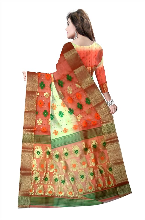 Pradip Fabrics Woven Tant Silk Blend Saree