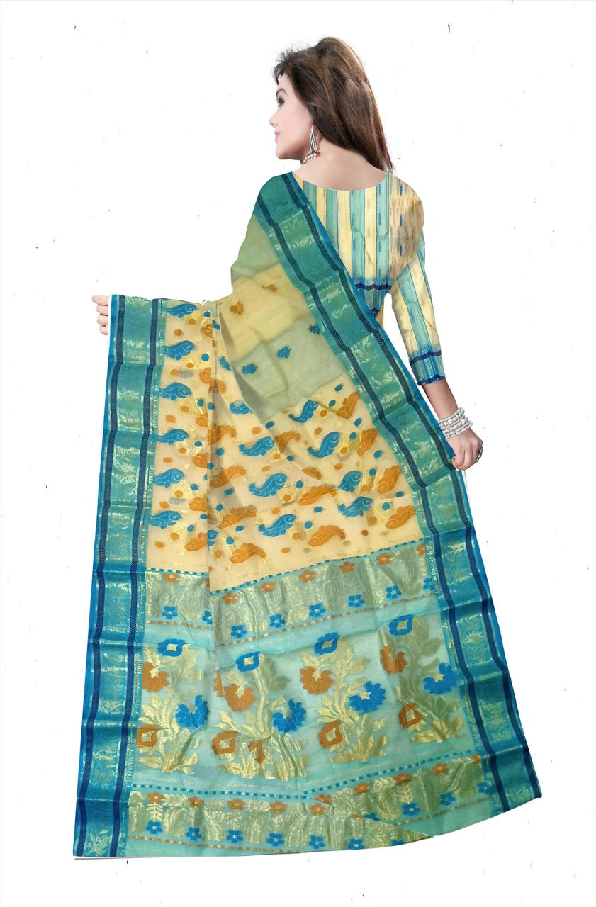 Pradip Fabrics Woven Tant Tussar Silk Saree