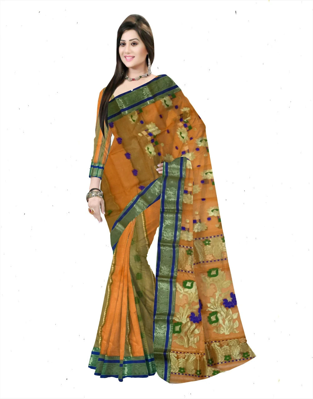 Pradip Fabrics Woven Tant Tussar Silk Saree