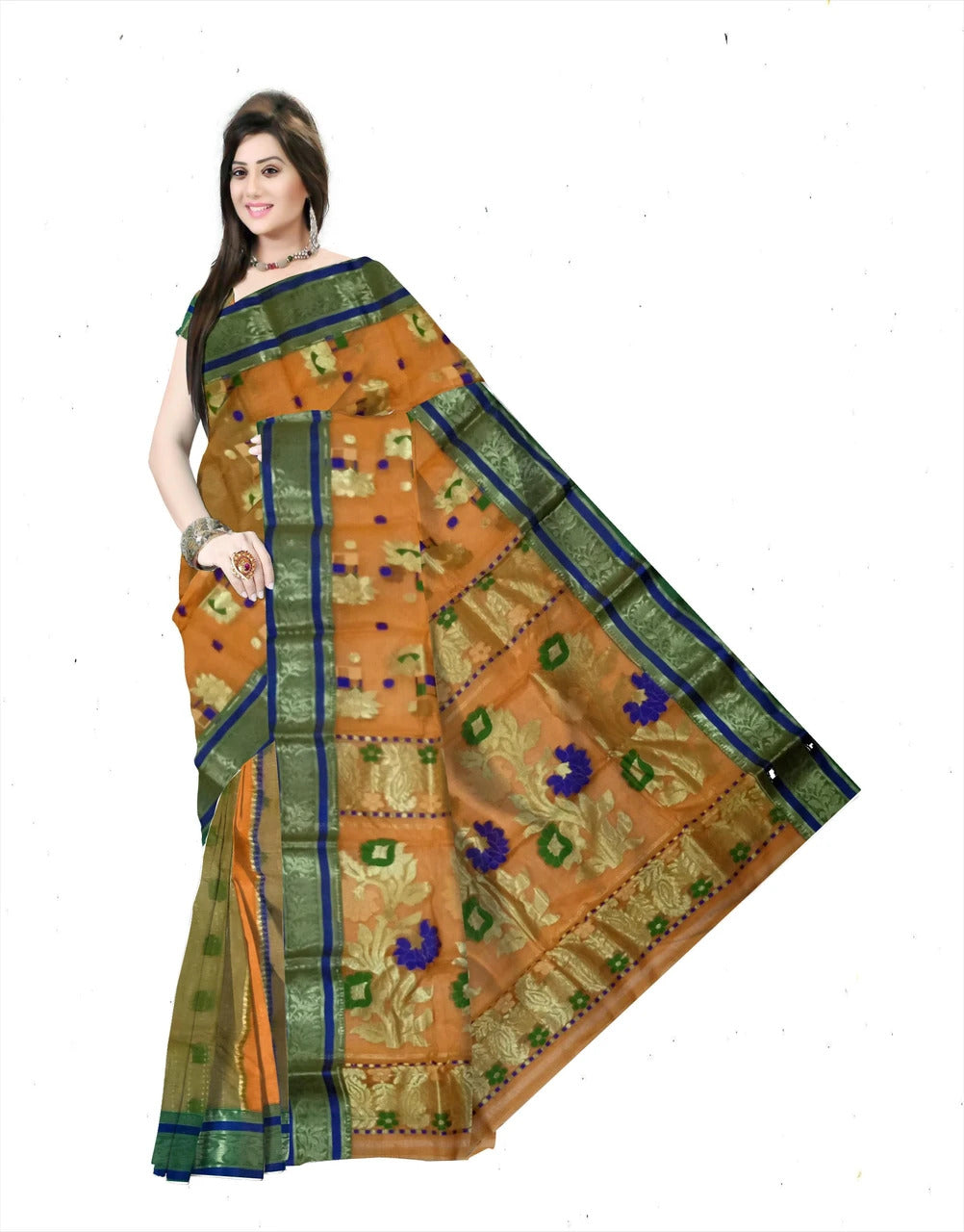 Pradip Fabrics Woven Tant Tussar Silk Saree