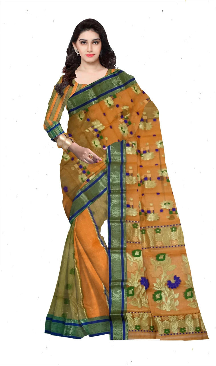 Pradip Fabrics Woven Tant Tussar Silk Saree