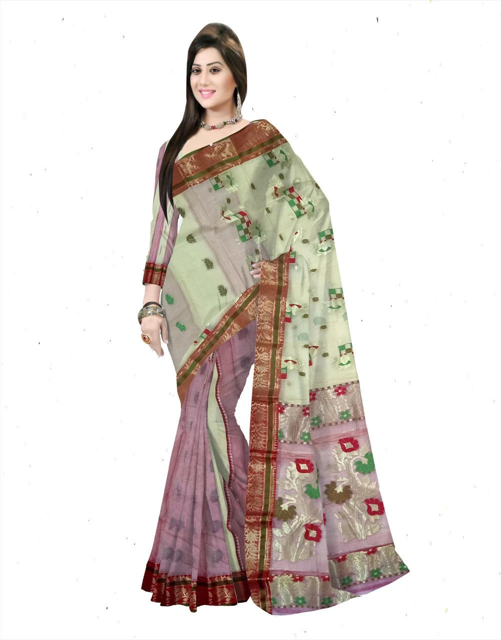 Pradip Fabrics Woven Tant Tussar Silk Saree