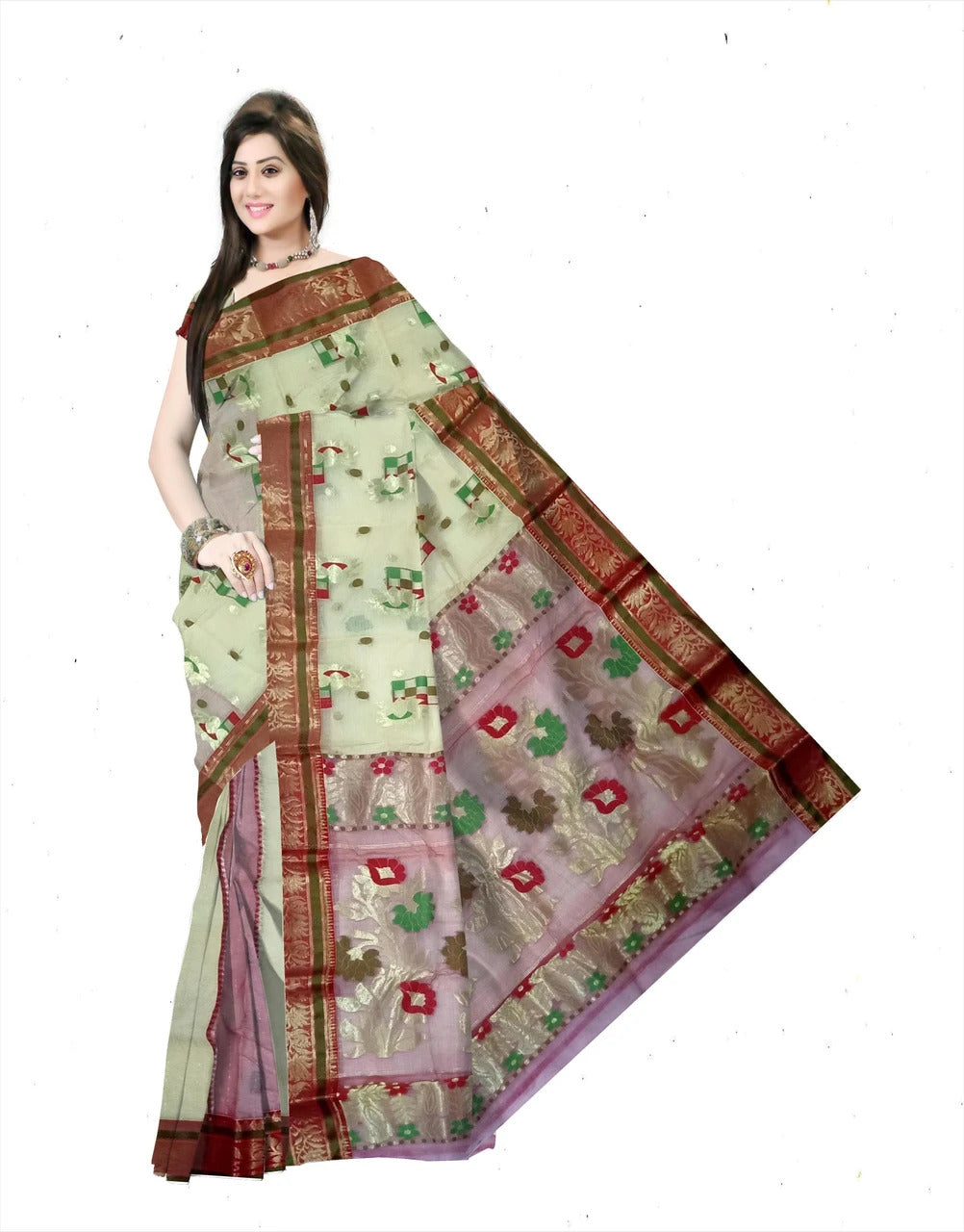 Pradip Fabrics Woven Tant Tussar Silk Saree