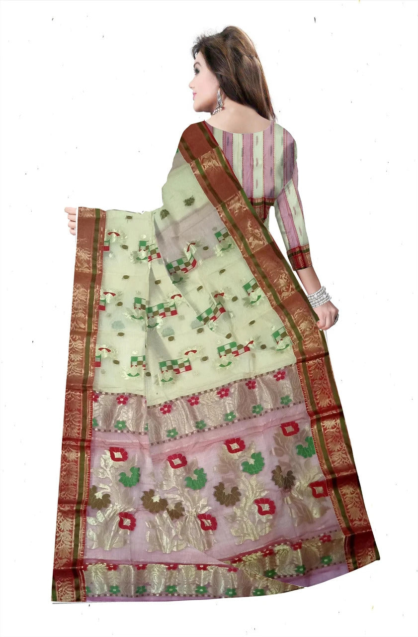 Pradip Fabrics Woven Tant Tussar Silk Saree