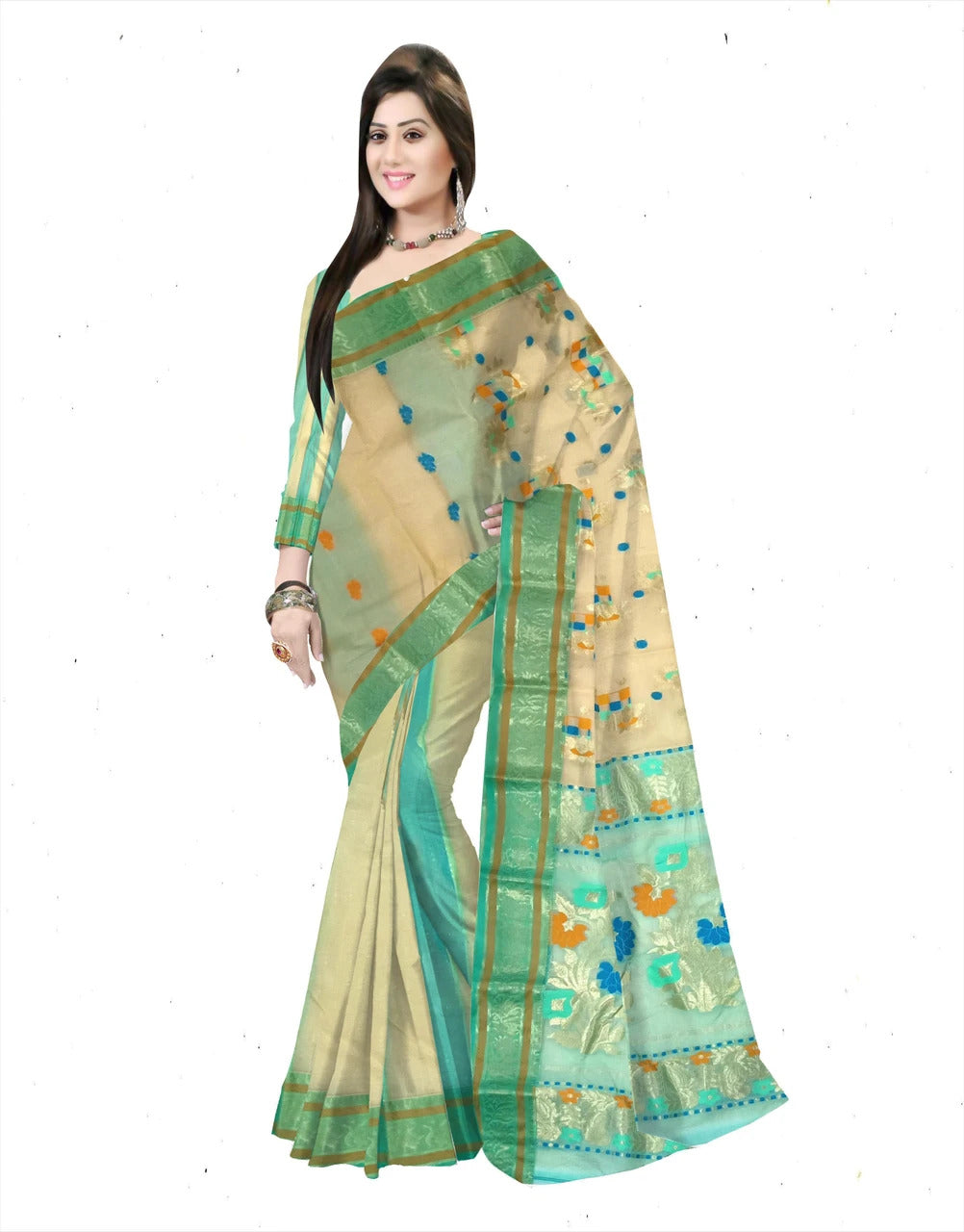 Pradip Fabrics Woven Tant Tussar Silk Saree